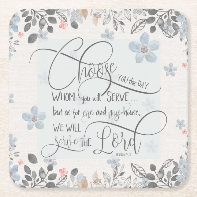 Dessous-de-verre Carré En Papier Choisissez qui vous servira - Joshua 24:15 (Devant)