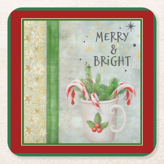 Dessous-de-verre Carré En Papier Christmas Paper Coaster (Devant)