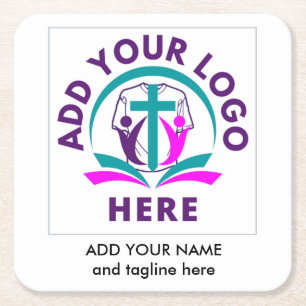 Dessous-de-verre Carré En Papier Church Business AJOUTER VOTRE LOGO