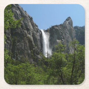 Dessous-de-verre Carré En Papier Chute de Bridalveil dans le parc national de Yosem