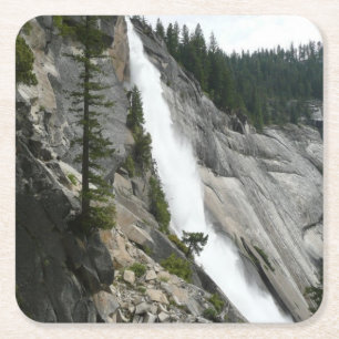 Dessous-de-verre Carré En Papier Chutes du Nevada dans le parc national de Yosemite