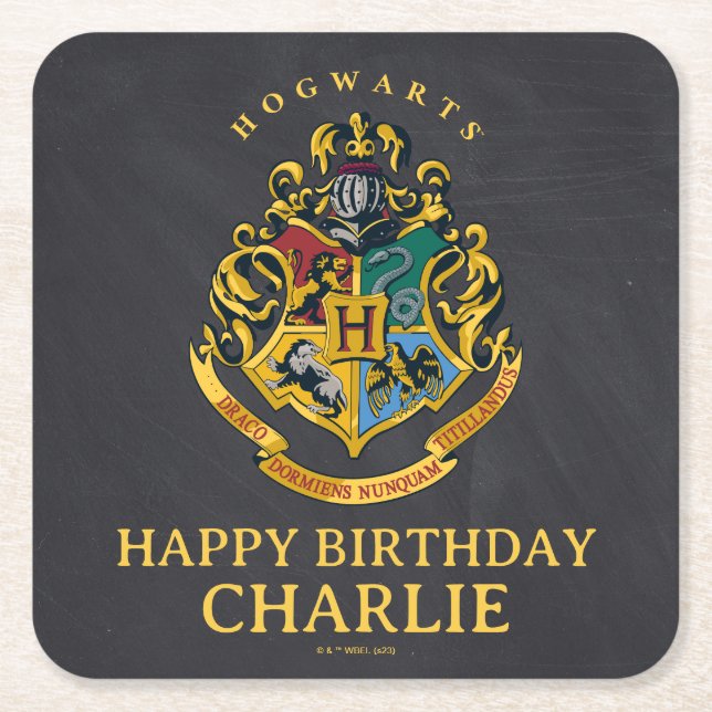 Dessous-de-verre Carré En Papier Cimier de Poudlard Harry Potter Anniversaire (Devant)