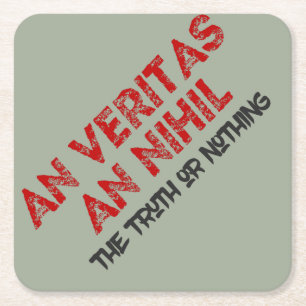 Dessous-de-verre Carré En Papier Citation de vérité latine