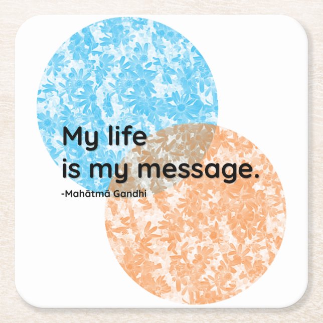 Dessous-de-verre Carré En Papier Citations de Mahatma Gandhi Life (Devant)