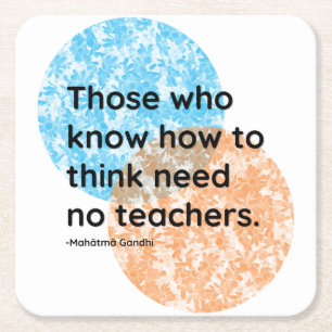 Dessous-de-verre Carré En Papier Citations de pensée du Mahatma Gandhi