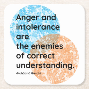 Dessous-de-verre Carré En Papier Citations d'ennemis du Mahatma Gandhi
