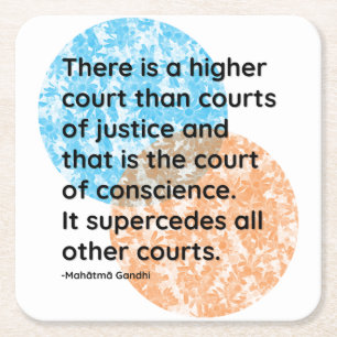 Dessous-de-verre Carré En Papier Citations du Mahatma Gandhi Conscience