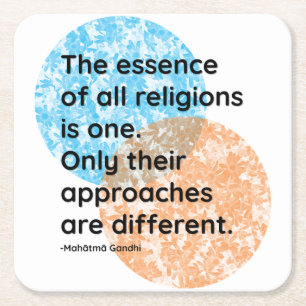 Dessous-de-verre Carré En Papier Citations du Mahatma Gandhi Religions