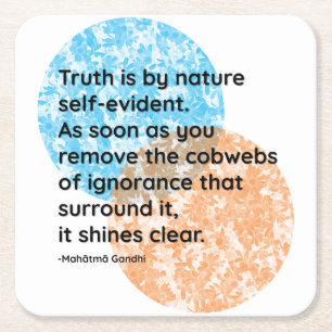 Dessous-de-verre Carré En Papier Citations du Mahatma Gandhi Truth
