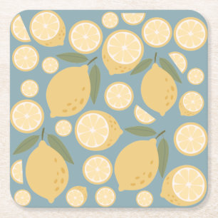 Dessous-de-verre Carré En Papier Citron jaune Motif