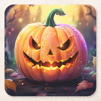 Dessous-de-verre Carré En Papier Citrouille, Plaques de papier