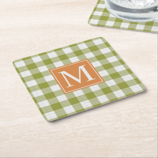 Dessous-de-verre Carré En Papier Citrouille vert Feuille personnalisé Orange En vic
