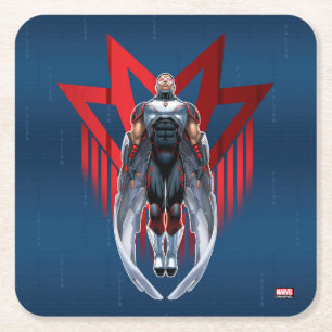 Dessous-de-verre Carré En Papier Classiques Avengers   Badge icône Faucon