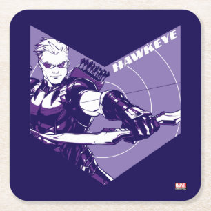 Dessous-de-verre Carré En Papier Classiques Avengers   Hawkeye découpé en flèche
