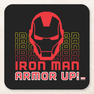 Dessous-de-verre Carré En Papier Classiques Avengers Iron Man "Armor Up" Art