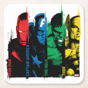 Dessous-de-verre Carré En Papier Classiques Avengers Paint Brush Lineup
