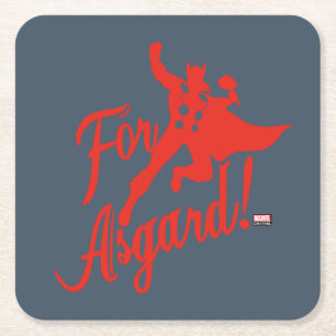 Dessous-de-verre Carré En Papier Classiques Avengers Thor "Pour Asgard" Silhouett