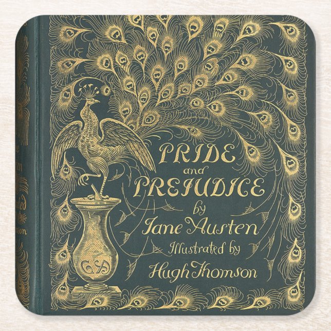 Dessous-de-verre Carré En Papier Classy Jane Austen Fierté et préjugé Couverture du (Devant)