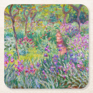 Dessous-de-verre Carré En Papier Claude Monet - Le jardin d'Iris à Giverny