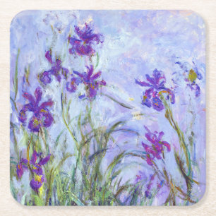 Dessous-de-verre Carré En Papier Claude Monet - Lilac Irises / Iris Mauves