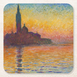 Dessous-de-verre Carré En Papier Claude Monet - San Giorgio Maggiore à Dusk
