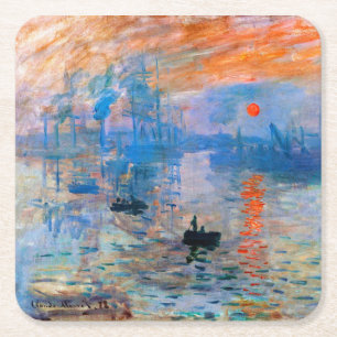 Dessous-de-verre Carré En Papier Claude Monet Sunrise
