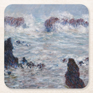 Dessous-de-verre Carré En Papier Claude Monet - Tempête au large de la côte Belle-Î