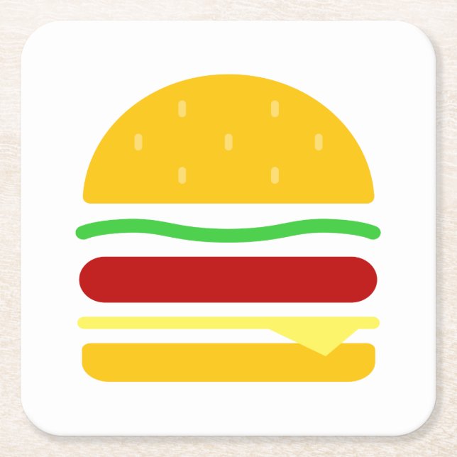Dessous-de-verre Carré En Papier Clipart Burger (Devant)
