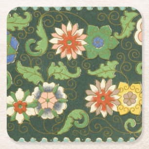 Dessous-de-verre Carré En Papier Cloisonne Chine Patter Asiatique Oriental