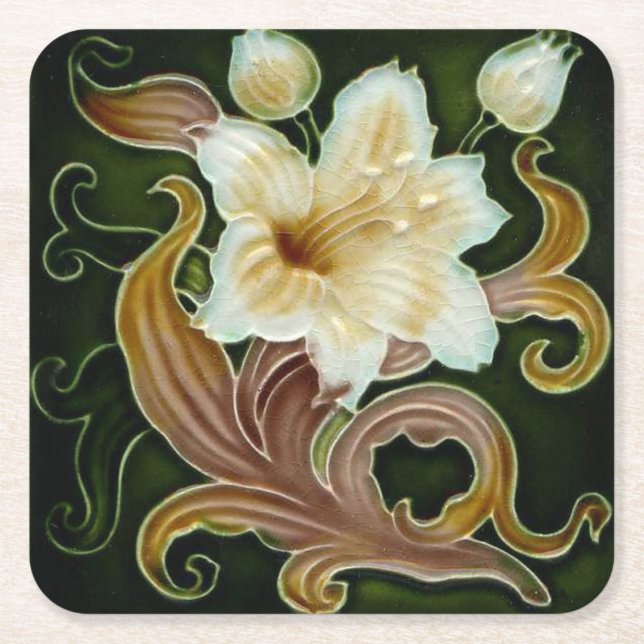 Dessous-de-verre Carré En Papier coaster cardboard art nouveau (Devant)