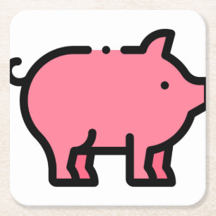 Dessous-de-verre Carré En Papier Cochon