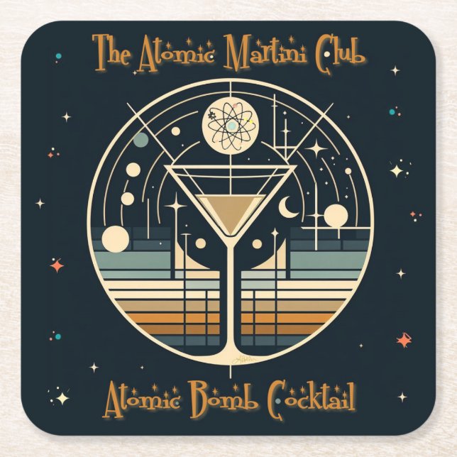 Dessous-de-verre Carré En Papier Cocktail bombe atomique du Martini Club (Devant)