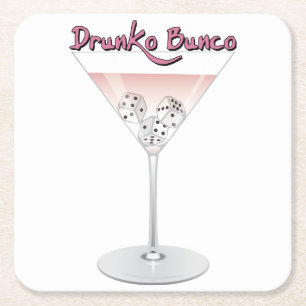 Dessous-de-verre Carré En Papier Cocktail Bunco Martini