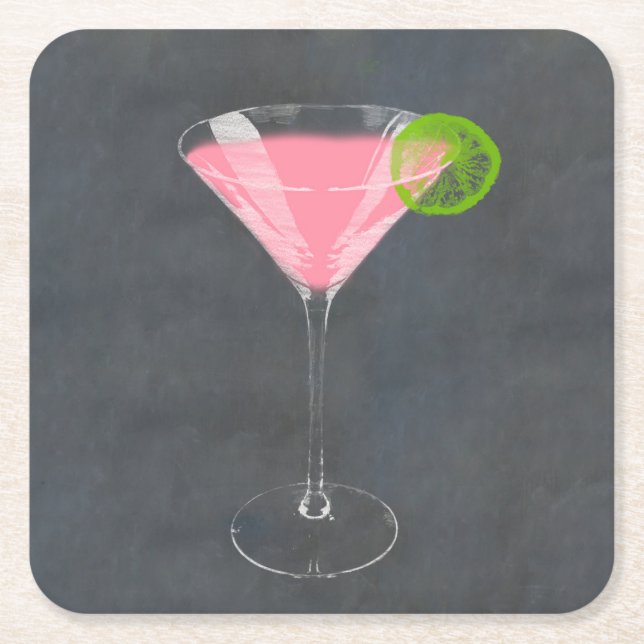 Dessous-de-verre Carré En Papier Cocktail cosmopolite (Devant)