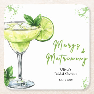 Dessous-de-verre Carré En Papier Cocktail Margs et mariage Baby Shower