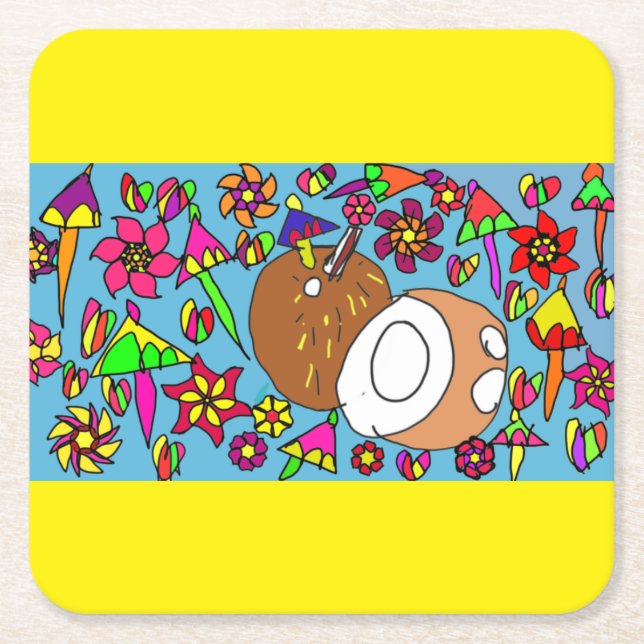 Dessous-de-verre Carré En Papier Cocoanut Tropical Sorbet Air Freshener (Devant)