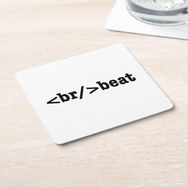 Dessous-de-verre Carré En Papier code HTML breakbeat (Incliné)