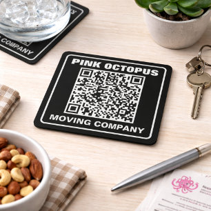 Dessous-de-verre Carré En Papier Code QR de marketing commercial