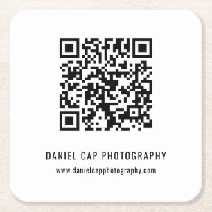 Dessous-de-verre Carré En Papier Code QR d'entreprise personnalisé