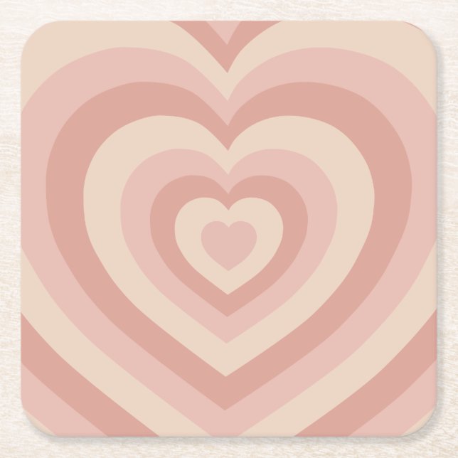 Dessous-de-verre Carré En Papier Coeur Beige (Devant)