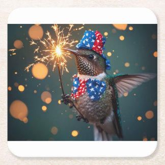 Dessous-de-verre Carré En Papier Colibri célébrant la fête de l'Indépendance