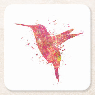 Dessous-de-verre Carré En Papier Colibri Oiseaux Forêt Sauvage Nature Monde Terre V