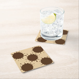 Dessous-de-verre Carré En Papier Collage photo en cercle personnalisé simple et élé