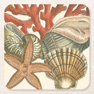 Dessous-de-verre Carré En Papier Collection de vie marine