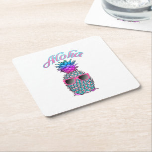 Dessous-de-verre Carré En Papier Colorful Hawaiian aloha