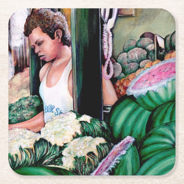 Dessous-de-verre Carré En Papier Comment aimes-tu ces melons ? (Devant)