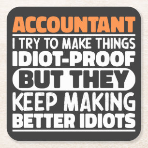 Dessous-de-verre Carré En Papier Comptable J'Essaie De Faire Des Choses Idiot Preuv