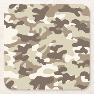 Dessous-de-verre Carré En Papier Conception Camo Brown