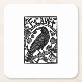 Dessous-de-verre Carré En Papier Conception de mème de dicton drôle de corbeau F Ca