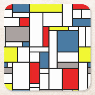 Dessous-de-verre Carré En Papier Conception de style de Mondrian